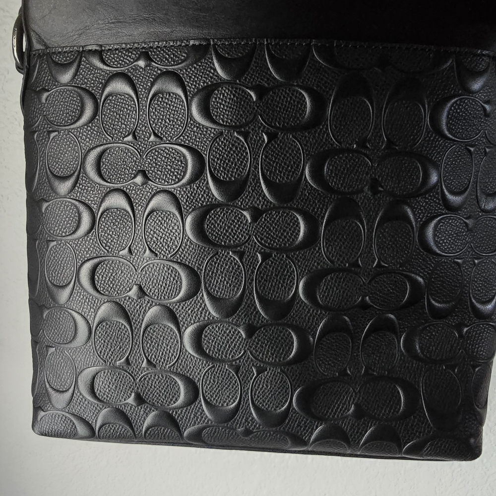 Coach Houston Flight Bag In Signature Leather Black Interior Bag